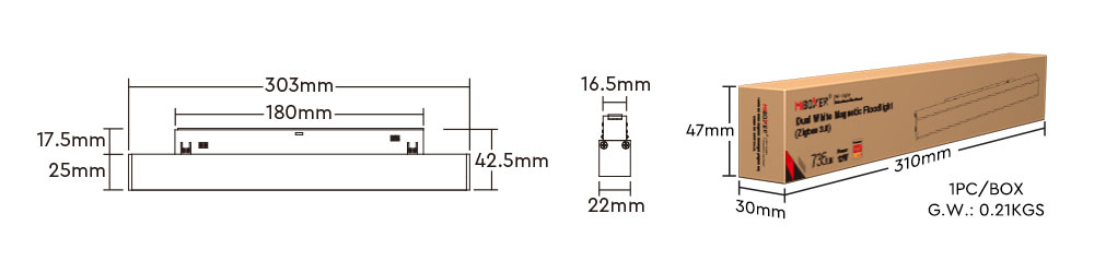 MF2-12A-ZL 12W Dual White Magnetic Floodlight (Zigbee 3.0) packaging